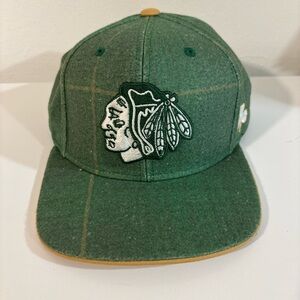 Chicago Blackhawks Plaid Tartan NHL Hockey Reebok Snapback Hat Cap St. Patrick’s